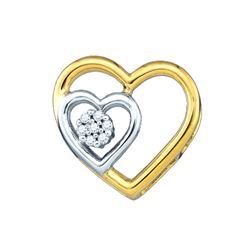 0.03 CTW Natural Diamond Heart Love Pendant 10K Yellow Gold