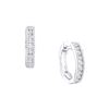 Image 1 : 0.25 CTW Channel-set Diamond Simple Milgrain-accent Hoop Fine Earrings 10K White Gold