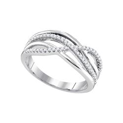 0.19 CTW Natural Diamond Crossover Woven Band 10K White Gold