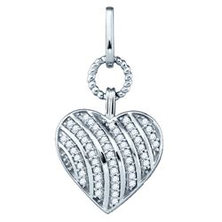 0.15 CTW Natural Diamond Heart Love Pendant 10K White Gold