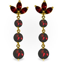 Genuine 8.7 ctw Garnet Earrings Jewelry 14KT Yellow Gold - REF-53N6R