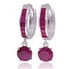 Image 1 : Genuine 3.3 ctw Ruby Earrings Jewelry 14KT White Gold - REF-59H2X