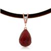 Genuine 15.51 ctw Ruby & Diamond Necklace Jewelry 14KT Rose Gold - REF-30W2Y