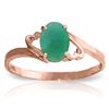 Genuine 0.75 ctw Emerald Ring Jewelry 14KT Rose Gold - REF-27R8P