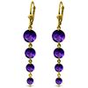Genuine 7.8 ctw Amethyst Earrings Jewelry 14KT Yellow Gold - REF-46A3K