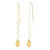 Image 1 : Genuine 3.3 ctw Citrine Earrings Jewelry 14KT Yellow Gold - REF-18T3A