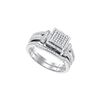 0.4 CTW Natural Diamond Cluster Bridal Engagement Ring 10K White Gold
