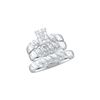 Image 1 : 0.1 CTW His & Hers Natural Diamond Cluster Matching Bridal Ring 14K White Gold