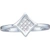 Image 1 : 0.12 CTW Princess Natural Diamond Square Cluster Ring 14K White Gold