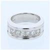 Image 1 : Gents Princess-cut Channel-set Diamond Ring  in 14K White Gold - REF-323X5Y