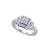 Image 1 : 0.12 CTW Natural Diamond Square Cluster Ring 10K White Gold