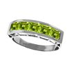 Genuine 2.25 ctw Peridot Ring Jewelry 14KT White Gold - REF-54T2A