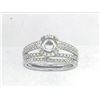 14K White Gold 0.71CTW Diamond Wedding Ring Set - REF-87H2W