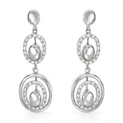 Genuine 0.39 TCW 14K White Gold Ladies Earring - REF-76K2R