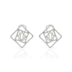 18K Gold 0.88 CTW Diamond Earring - REF-154X7Y