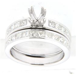 14K White Gold 1.96CTW Diamond Wedding Ring Set - REF-308H2W