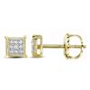 Image 1 : 0.05 CTW Natural Diamond Square Cluster Earrings 10K Yellow Gold