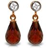 Genuine 2.73 ctw Garnet & Diamond Earrings Jewelry 14KT Rose Gold - REF-19R7P