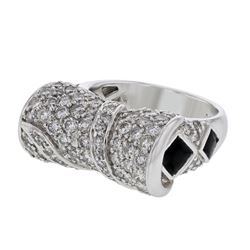 14K White Gold 3CTW Diamond&Baguette Fashion Ring - REF-321F6M