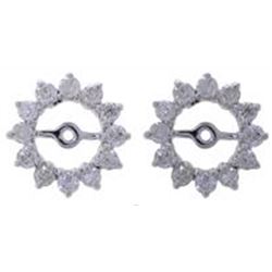 14K White Gold 0.64CTW Diamond Earring Jackets - REF-73R8K