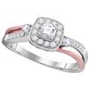 0.48 CTW Natural Diamond Bridal Engagement Anniversary Ring 10K Multi-Tone Gold