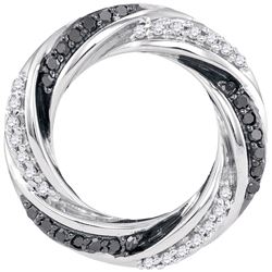 0.25 CTW Black Colored Diamond Circle Pendant 10K White Gold
