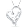 0.1 CTW Natural Diamond Heart Love Valentines Pendant 10K White Gold