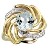 Natural 2.25 ctw aquamarine & Diamond Engagement Ring 14K Yellow Gold - REF-68W5K