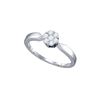 0.25 CTW Flower Cluster Natural Diamond Bridal Engagement Ring 10K White Gold
