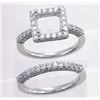 14K White Gold 1.29CTW Diamond Wedding Ring Set - REF-107A5N
