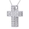 Genuine 0.13 TCW 18K White Gold Ladies Necklace - REF-91Y2X