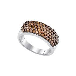 1 CTW Cognac-brown Colored Diamond Cocktail Band 10K White Gold