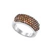 Image 1 : 1 CTW Cognac-brown Colored Diamond Cocktail Band 10K White Gold