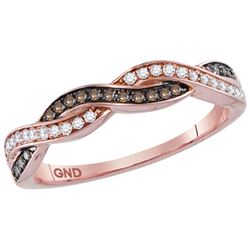 0.18 CTW Cognac-brown Colored Diamond Band 10K Rose Gold