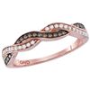 Image 1 : 0.18 CTW Cognac-brown Colored Diamond Band 10K Rose Gold