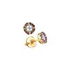 Image 1 : 0.33 CTW Cognac-brown Colored Diamond Cluster Stud Earrings 10K Yellow Gold