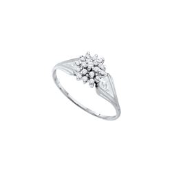 0.1 CTW Natural Diamond Cluster Ring 10K White Gold