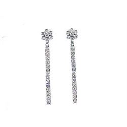 14K White Gold 0.6CTW Diamond Earring - REF-89K9R