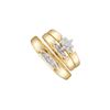 Image 1 : 0.07 CTW His & Hers Natural Diamond Cluster Matching Bridal Ring 10K Yellow Gold