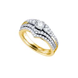 1 CTW Natural Diamond Bridal Engagement Ring 14K Yellow Gold