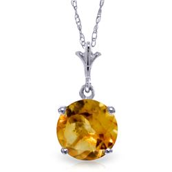 Genuine 1.15 ctw Citrine Necklace Jewelry 14KT White Gold - REF-19M4T