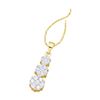 Image 1 : 1 CTW Flower Cluster Natural Diamond Drop Luxury Pendant 14K Yellow Gold