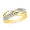 Image 1 : 0.2 CTW Natural Diamond Crossover Band 10K Yellow Gold