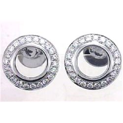 14K White Gold 0.53CTW Ladies Diamond Earring - REF-89K5R