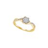 Image 1 : 0.1 CTW Natural Diamond Flower Cluster Ring 10K Yellow Gold
