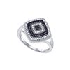 Image 1 : 0.35 CTW Black Colored Diamond Cluster Ring 10K White Gold