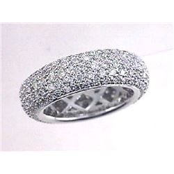 14K White Gold 3.28CTW Diamond Band Ring - REF-381F2M