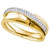 Image 1 : 0.2 CTW Natural Pave-set Diamond Crossover Band 14K Yellow Gold