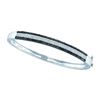 Image 1 : 1.40 CTW Black Colored Pave-set Diamond Bangle Bracelet 14K White Gold