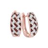 Image 1 : 0.3 CTW Red Colored Diamond Hoop Earrings 10K Rose Gold